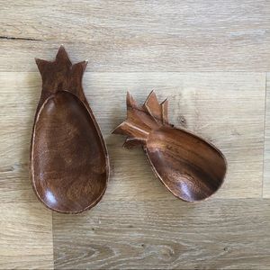 Vintage Pineapple Wooden Bowls